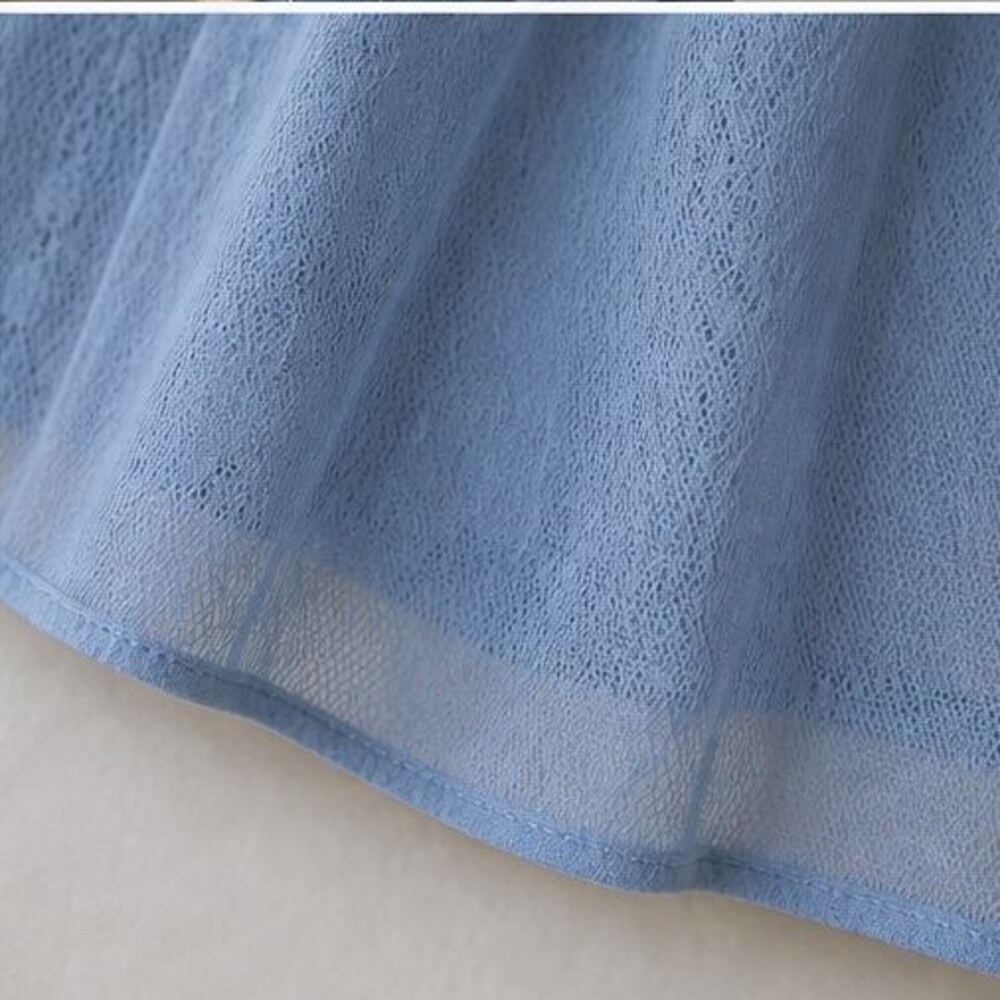 Blue Ruffle Blouse - Picture 6 of 6